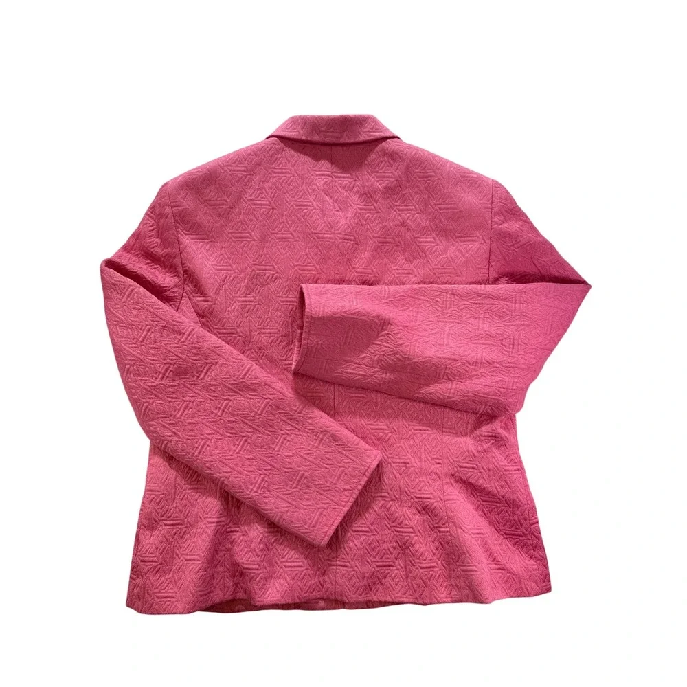 Norton McNaughton Pink Jacquard Full Zip Jacket Womens‎ 14 Textured Blazer Coat